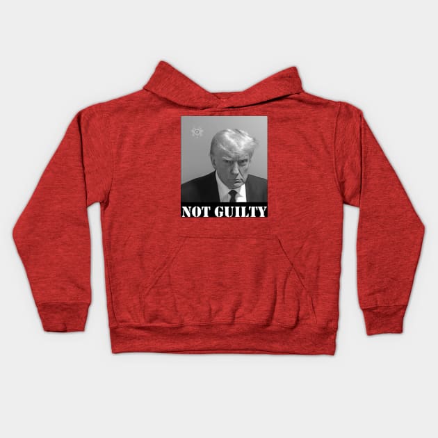 TRUMP MUGSHOT NOT GUILTY Kids Hoodie by thedeuce